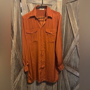 Elan Rust Long Sleeve Dress